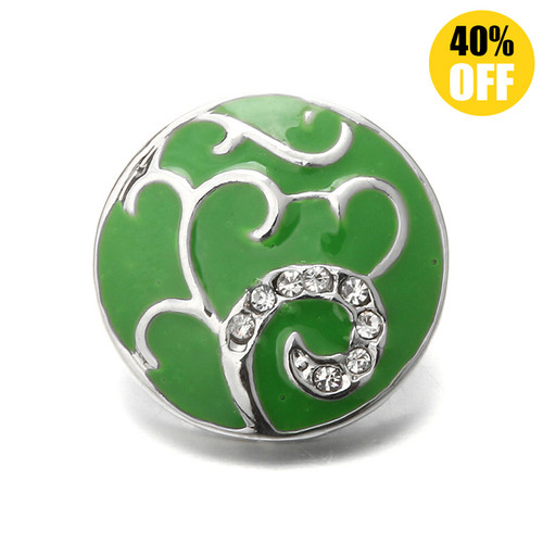 18MM Green Tree Snap Button Charms LSSN428