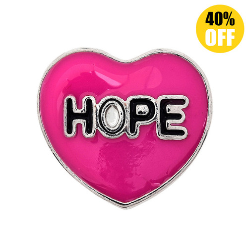 18mm Rose Red Hope Enamel Snap Button Charms  LSSN329