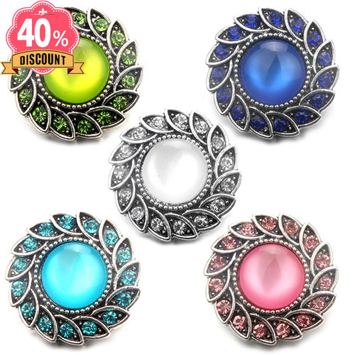 5pcs/lot 5 Colors  Round nSnap Charms Button Jewelry  WholesalerLSSN482