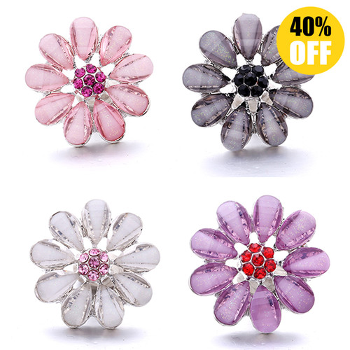 18MM Fashion Flower Snap Button Charms LSSN550