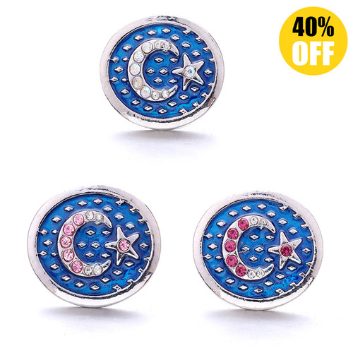 18MM Moon and Star 1 Snap Jewelry Charms LSSN580