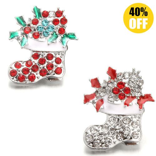18MM Christmas Shoes Snap Button Charms LSSN685