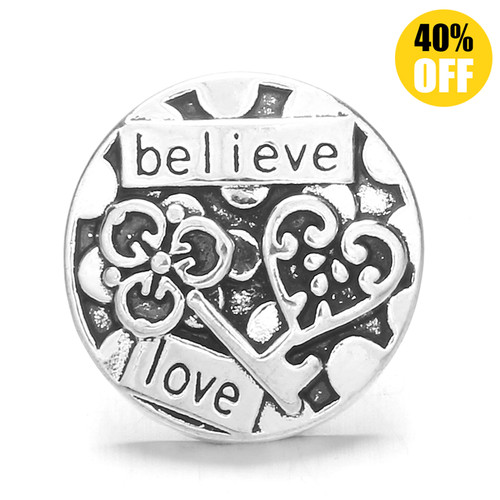 18MM Believe Love Snap Jewelry Charms LSSN795