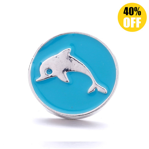 18MM Dolphin Snap Jewelry Charms LSSN845