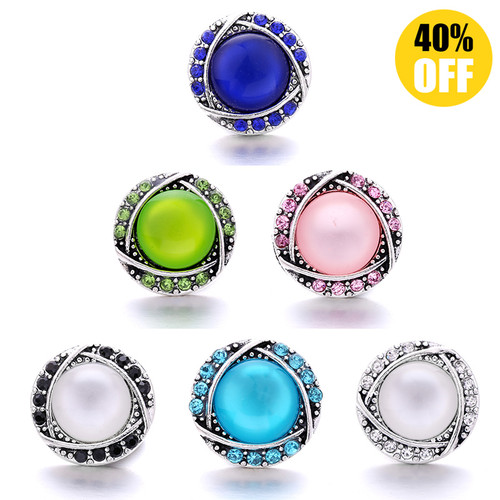 18MM Fashion Crystal Snap Button Bracelet Charms LSSN989