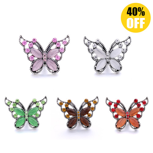 18MM Pretty Butterfly Snap Jewelry Charms LSSN1044