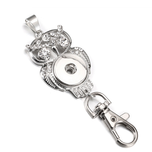 Crystal Hollow Metal Snap Button Keychains LSNK11