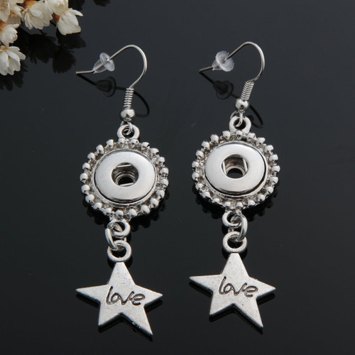 1 Pair! Star Love Sanp Button Earring For Women  LSEN12MM11