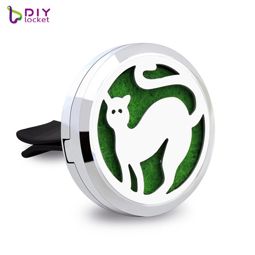 Alloy 30mm Cute Cat Car Oil Diffuser Locket Wholesale Fashion Car Aromatherapy Diffuser Locket Jewelry