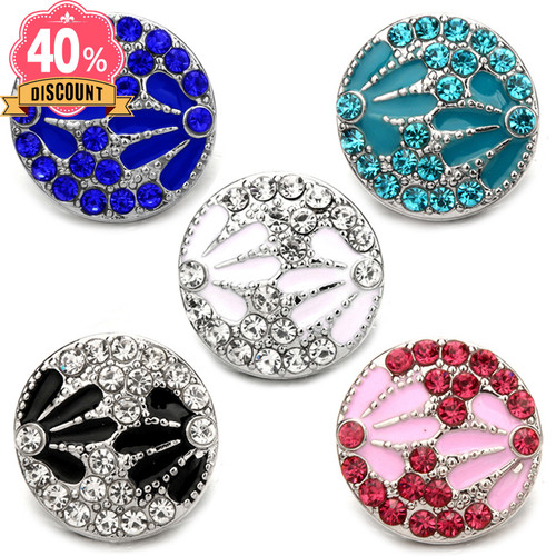 5pcs/lot 5 colors Ring diamond mounted  Snap buttons jewerly LSSN492