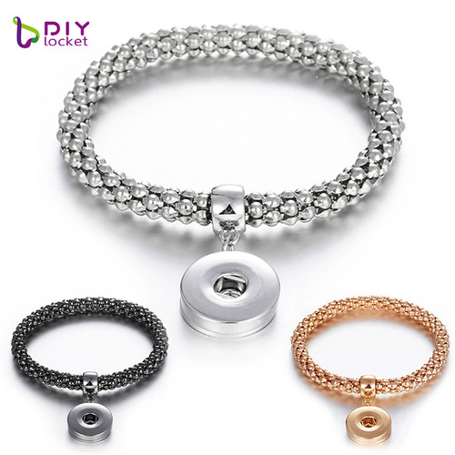 Mesh Snap Button Charm Bangle LSNB22