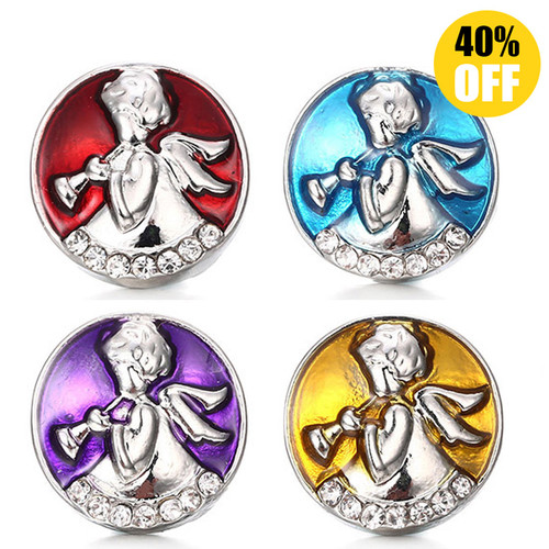  Cute Angel 18mm Snap Jewelry Vintage Snap Button Jewelry Supplies Fit Snap Charm Pendant LSSN402