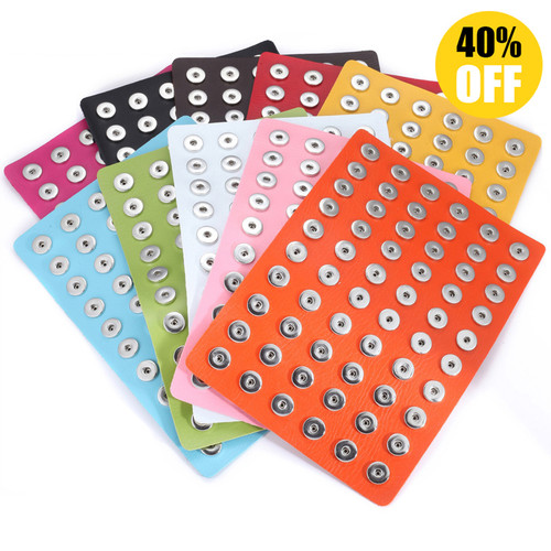 Genuine Leather 18MM Snap Button Display For 60pcs DIY Jewelry Soft Displays Holder LSPB02