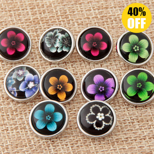 12mm Beautiful Flower Wholesale Snap Jewelry Supplies For Woemn LSSN12MM63