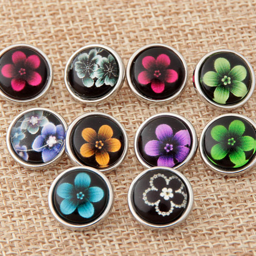12mm Beautiful Flower Wholesale Snap Jewelry Supplies For Woemn LSSN12MM63