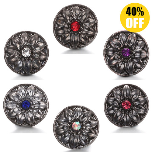 12mm Round Flower wholesale snap button jewelry For Women LSSN12MM11