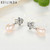 925 Sterling Silver EARRING WITH ROSE COLOUR FRESH WATER CULTURED PEARL AND CUBIC ZIRCONIA Earrings Fine Jewelry PAS449