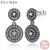 Zircon Round Drop Earrings 925 Sterling Silver Vintage Dangle Earrings For Women Jewelry  PAS471