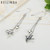 925 Sterling Silver Long Drop Earrings Fine Jewelry Swallow Female Drop Earrings Jewelry Earrings Accessories SCE005