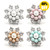 Beautiful Flower 18mm Snap Charms With Pearl LSSN697