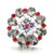 5pcs/lot Beautiful Flower Diy Snap Button Jewelry With Rhinestones LSSN707