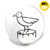 18MM Silvery  Bird Snap Button Charms LSSN227