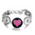 5pcs/lot 18mm Pink Heart Mom Enamel Snap Button Charms LSSN323