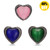 18MM Diamond Heart Snap Button Charms LSSN355