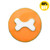 18MM Orange Dog Bone Snap Button Charms LSSN340