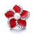 5pcs/lot 18MM Fashion Flower With Diamond Snap Button Charms LSSN547