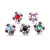 5pcs/lot 18mm Snowflake Colorful Snap Button Charms LSSN235