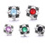 5pcs/lot 18mm Snowflake Colorful Snap Button Charms LSSN235