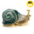 18MM Green Snail Snap Button Charms LSSN671