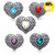 18MM Heart-shaped Diamond Snap Jewelry Charms LSSN768