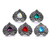 5pcs/lot 18MM Heart-shaped Diamond Snap Jewelry Charms LSSN768