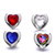 5pcs/lot 18MM Heart-shaped Diamond Snap Jewelry Charms LSSN776