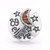 5pcs/lot 18MM Crystal Moon And Stars Snap Jewelry Charms LSSN928