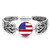 5pcs/lot 18MM Wholesale Diamond American Flag Snap Jewelry Charms LSSN866