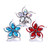 5pcs/lot 18MM Wholesale Crystal Flowers Snap Jewelry Charms LSSN941