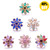Fashion Crystal Flowers Snap Jewelry Charms LSSN944