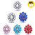18MM Fashion Crystal Flowers Snap Jewelry Charms LSSN954