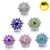 18MM Wholesale Crystal Flowers Snap Jewelry Charms LSSN960 