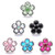 5pcs/lot 18MM Fashion Crystal Flowers Snap Jewelry Charms LSSN970