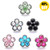 18MM Fashion Crystal Flowers Snap Jewelry Charms LSSN970