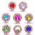 5pcs/lot 18MM Round Diamond Snap Jewelry Charms LSSN984