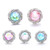 5pcs/lot 18MM Round Diamond Snap Jewelry Charms LSSN985