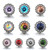 5pcs/lot 18MM Wholesale Round  Crystal Snap Button Charms LSSN1005