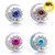 18MM Moon Crystal Snap Button Charms LSSN1008