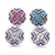 5pcs/lot 18MM Butterfly Crystal Snap Button Bracelet Charms LSSN1009