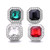 5pcs/lot 18MM Square Crystal Snap Button Charms LSSN1028